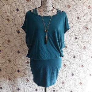 EUC Mark. Teal Dolman & Tank Mini Dress S
